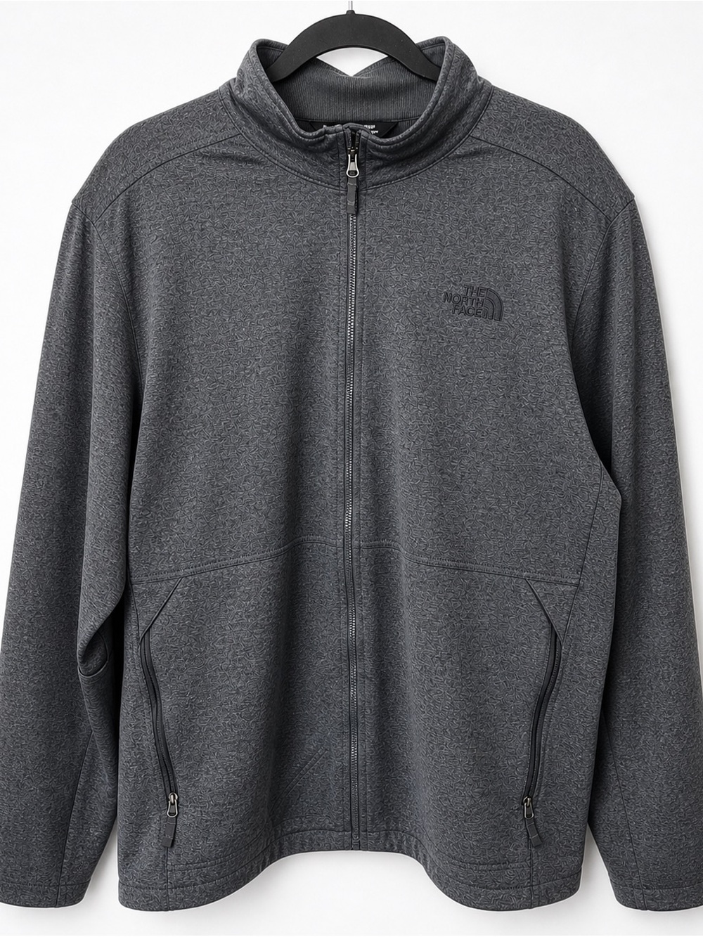North Face Full Zip Fleece Jacket XL Gray Performance Lightweight Zip Pockets